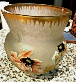 Mont Joye.  Legras—ice Chip Vase.  Irises—exc