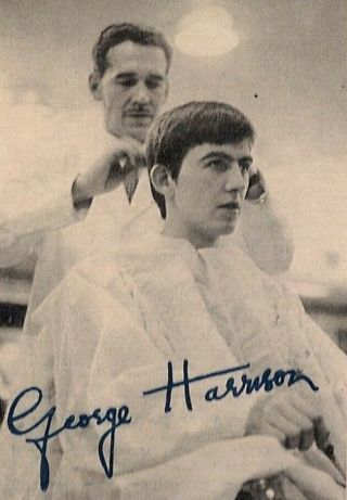 THE BEATLES / GEORGE HARRISON / HAIR / 1964 PHOTO & AUTOGRAPH / 4