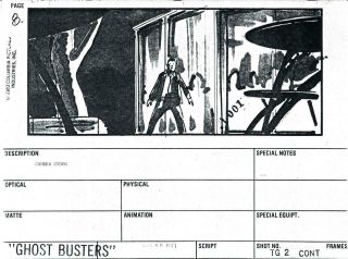 1984 1st Ghostbusters Storyboard 8 Studio Stamped,  Louis & Terror Dog Series