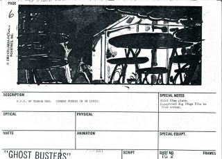 1984 1st Ghostbusters Storyboard 6 Studio Stamped,  Louis & Terror Dog Series