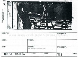 1984 1st Ghostbusters Storyboard 5 Studio Stamped,  Louis & Terror Dog Series