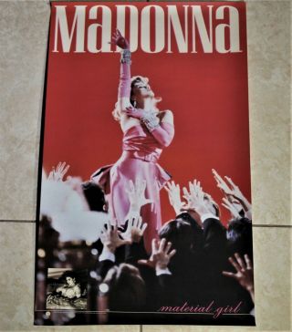 Madonna Material Girl Promo Poster Sire 1985 22.  5  X 13.  5  Rare Near