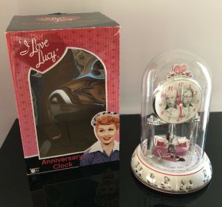 I Love Lucy Dome Mantel Chocolate Factory Anniversary Clock - Lucy & Ethel 9 "