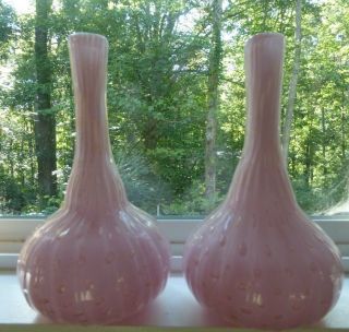 Murano Alfredo Barbini Bullicante Glass Vases,  1950 