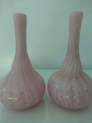 Murano Alfredo Barbini Bullicante Glass Vases,  1950 ' s 2