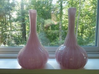 Murano Alfredo Barbini Bullicante Glass Vases,  1950 ' s 7