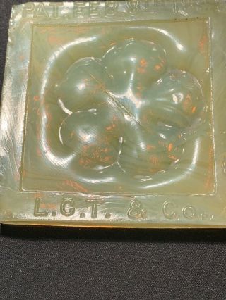Early Signed Tiffany Studios Art Glass Shell Pattern Square Fireplace Tile 1881 3