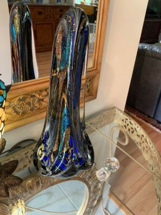 Rollin Karg Signed Hand Blown Dichroic Art Glass Sculpture