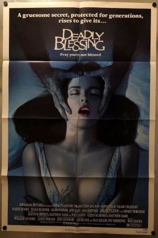 Ernest Borgnine Signed 1981 Deadly Blessing One Sheet Poster Wes Craven