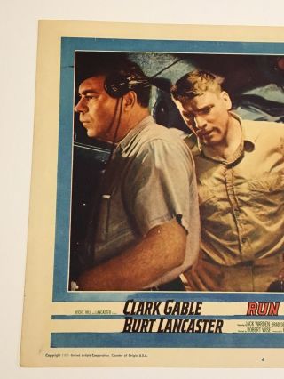 1958 - Run Silent Run Deep Lobby Card - Clark Gable Burt Lancaster 2