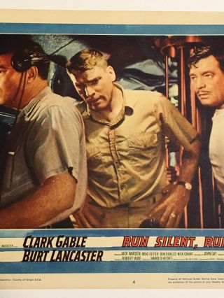 1958 - Run Silent Run Deep Lobby Card - Clark Gable Burt Lancaster 3