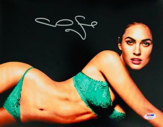 Megan Fox Sexy Authentic Signed 11x14 Photo Auto Green Psa/dna