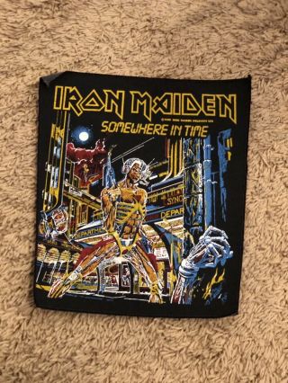Vtg Iron Maiden Patch Backpatch Rare 1988 Somewhere In Time Orig Metal Slayer Og