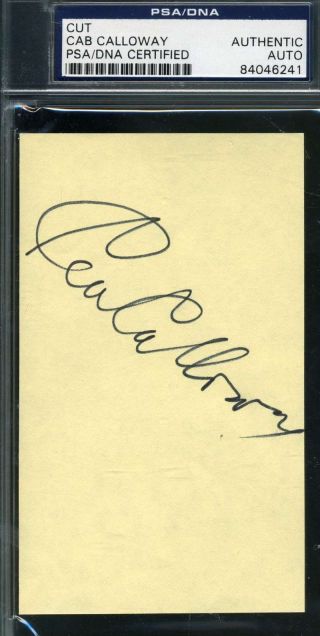 Cab Calloway Hand Signed Psa Dna 3x5 Index Card Autograph Authentic