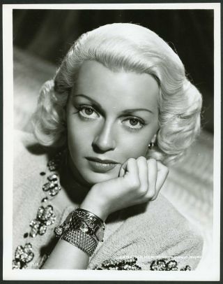 Lana Turner Stunning W Blonde Hair Vintage 1940s Mgm Portrait Photo