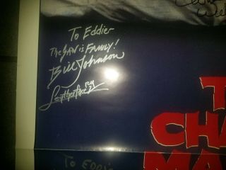 Texas Chainsaw Massacre 2 Poster Signed Caroline Williams Bill Johnson 6