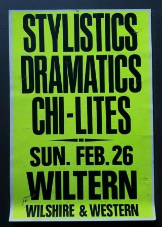 Stylistics Dramatics Chi - Lites Promo Concert Poster 1989 Soul Train R&b