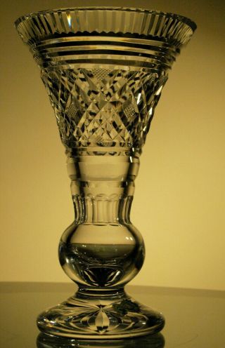 Waterford Crystal Georgian Footed Vase Master Cutter Made In Ireland