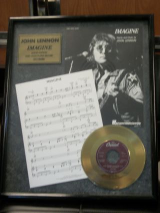 Estate Of John Lennon " Imagine " Limited Ed 24kt Gold Plated Record 217/2500