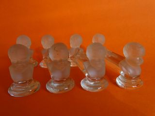 Four Baccarat Knife Rest Houdon Baby Face Crystal Old 1880s 