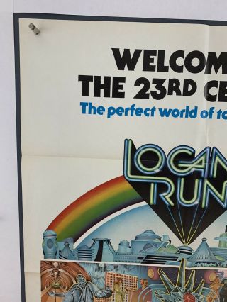 LOGANS RUN Movie Poster (VeryFine -) One Sheet 1975 Michael York Sci - Fi 4225 2