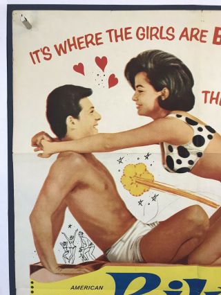 BIKINI BEACH Movie Poster (Good) One Sheet ' 64 Frankie Avalon Hot Rods 3375 2