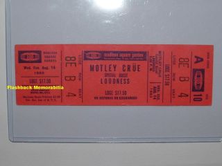Motley Crue 1985 Concert Ticket Madison Square Garden Ny Very Rare