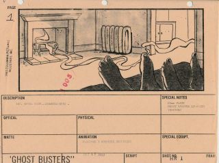 1984 1st Ghostbusters Storyboard 1 Studio Stamped,  Honeymooners Deleted Scene?