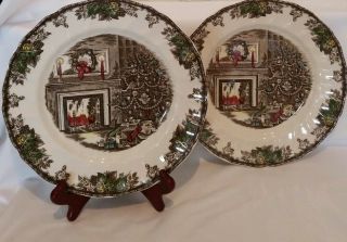 The Friendly Village Christmas Set Of 2 Dinner Plates By Johnson Brothers