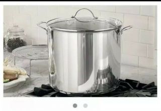 Princess House Heritage Stainless Steel Classic 30 - Qt.  Stockpot & Steaming Rack