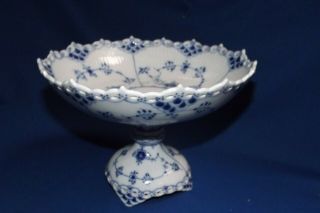 Royal Copenhagen Blue Fluted Full Lace 8 1/4 " W C.  1935 Compote 1020 1st Quality