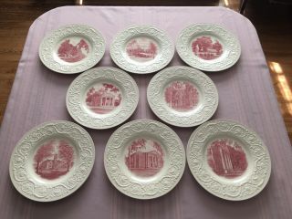 8 Vintage Smith College Wedgwood 10 - 3/4 Plates