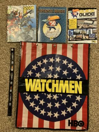 Sdcc 2019 Exclusive Watchmen Swag Bag Backpack Swag Guides And Lanyard Comic - Con