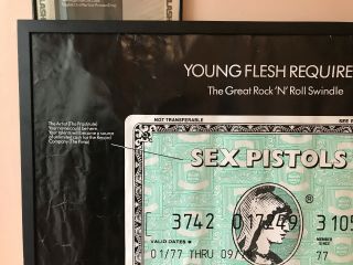 Young Flesh Required Sex Pistols Promotional Poster Great Rock ‘n’ Roll Swindle 3