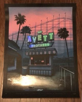 The Avett Brothers Official Concert Poster San Diego Ca 8/23/2019 Rainbow Foil