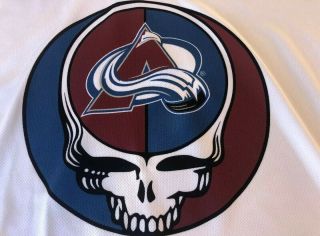 Grateful Dead Night NHL Colorado Avalanche Steal Your Face Hockey Jersey Large 2