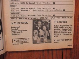 April - 1980 St.  Louis TV Maga (HART TO HART/PREMIERE OF BENNY HILL/STEFANIE POWERS 3