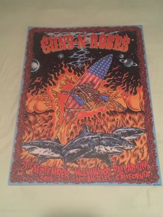 Official Guns N Roses Concert Poster Lithograph 9/21/19 Hollywood Palladium