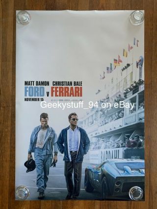 Ford V Ferrari Ds Theatrical Movie Poster 27x40