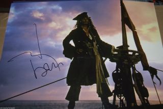 Johnny Deep Signed 11x14 Photo - Pirates Of The Caribbean