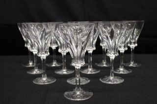 Set Of 13 Villeroy & Boch Crystal Tulip Wine Glasses W/cut Foot,  Hand Etched Vb