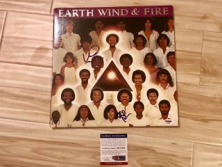 Earth Wind & Fire Group Signed Faces Vinyl Album Psa Dna Cert