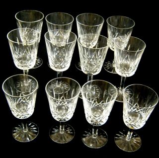 Waterford Crystal Lismore Pattern 6 7/8 " Stemmed Water Goblets 12 Pc Set