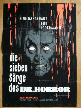 William Castle House On Haunted Hill German 1 - Sheet Poster 1960s Vincent Price