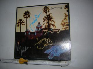 Eagles Signed Lp Hotel California 1976 By 5 Members Of The Group