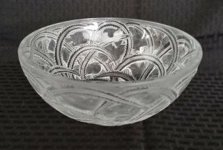 Lalique Crystal Pinsons Coupe Finch Bowl 9 1/4 