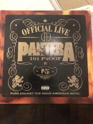 Pantera 101 Proof Official Live Album Signed By Dimebag Darrell Rare Look Rare