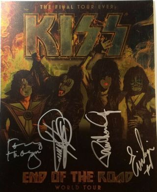 Kiss End Of The Road Tour Autographed Picture.  10 " X 8 ".