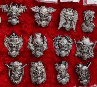 Hard Rock Cafe Pin Online 3d Skull Complete Set Of 12 Winged Cross Dragon Army