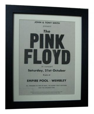 Pink Floyd,  Wembley Concert,  Poster,  Ad,  Rare 1972,  Framed,  Fast Global Ship